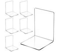 ZCXG 6pcs Serre-Livres en Acrylique Transparent-Serre-Livres, Serre-Livres pour étagères, Support de Tablette en Acrylique Transparent pour bibliothèque, Bureau, Écoles, Librairie-3 Paires