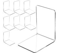 ZCXG Serre-Livres en Acrylique Transparent-Serre-Livres, Serre-Livres pour étagères, Support de Tablette en Acrylique Transparent pour bibliothèque, Bureau, Écoles, Librairie-4 Paires