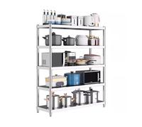 ZCXMNL 5 Tier 304 Stainless Steel Shelf - Heavy Duty Shelving Unit Indoor & Outdoor Storage Unit - Free Standing Shelves Kitchen Storage Shelving Metal Storage(90x40x180cm)