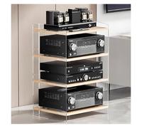 ZCXMNL Armoire Stéréo, Stockage Multimédia Moderne, Tour De Support Audio, Lecteur De Disque Audio Domestique Réglable, for Console De Jeu DVD TV Box, Déflecteur en Acrylique(Yellow,H79.4cm)