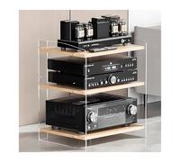 ZCXMNL Armoire Stéréo, Stockage Multimédia Moderne, Tour De Support Audio, Lecteur De Disque Audio Domestique Réglable, for Console De Jeu DVD TV Box, Déflecteur en Acrylique(Yellow,H60.6cm)