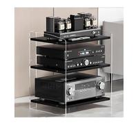 ZCXMNL Armoire Stéréo, Stockage Multimédia Moderne, Tour De Support Audio, Lecteur De Disque Audio Domestique Réglable, for Console De Jeu DVD TV Box, Déflecteur en Acrylique(Clear,H60.6cm)