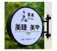 ZCXMNL Caisson Lumineux Publicitaire Personnalisé, Enseigne Lumineuse Double Face sur Mesure for Façade De Magasin, Panneau D'affichage Lumineux LED Étanche for Bars(Black,50cm/19.7")