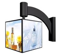 ZCXMNL Enseigne Lumineuse Rotative À 360°, Enseigne Publicitaire Extérieure Carrée À Quatre Faces Et À Plusieurs Couches, Caisson Lumineux LED for Cafés/Restaurants/pâtisseries(1 Level,30x30cm)