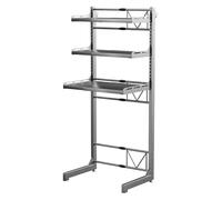 ZCXMNL Étagère De Rangement for Laveuse Et Sécheuse, Support De Sécheuse Réglable en Hauteur, Kit D'empilage Portable for Machine À Laver, Sèche-Linge, Matériau(Grey,161cm/63.3in-3)