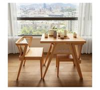 ZCXMNL Etlegor Lot De 3 Chaises De Table Empilables, Ensemble De Chaises De Bureau De Cuisine en Rotin, Table De Salle À Manger Carrée avec 2 Chaises for Taverne, Balcon, Terrasse(Natural)