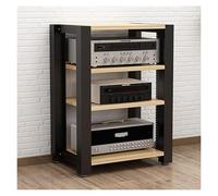 ZCXMNL Lecteur CD sur Support Multimédia AV À 2.3.4 Niveaux, Armoire Stéréo en Bois, Rangement for Composant De Divertissement, Tour, for Lecteurs DVD, Console De Jeu TV Box(Yellow,H80cm)