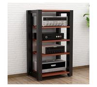 ZCXMNL Lecteur CD sur Support Multimédia AV À 2.3.4 Niveaux, Armoire Stéréo en Bois, Rangement for Composant De Divertissement, Tour, for Lecteurs DVD, Console De Jeu TV Box(Brown,H100cm)