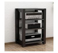 ZCXMNL Lecteur CD sur Support Multimédia AV À 2.3.4 Niveaux, Armoire Stéréo en Bois, Rangement for Composant De Divertissement, Tour, for Lecteurs DVD, Console De Jeu TV Box(Black,H80cm)