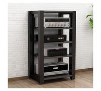 ZCXMNL Lecteur CD sur Support Multimédia AV À 2.3.4 Niveaux, Armoire Stéréo en Bois, Rangement for Composant De Divertissement, Tour, for Lecteurs DVD, Console De Jeu TV Box(Black,H100cm)