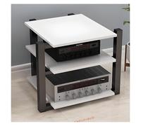 ZCXMNL Lecteur CD sur Support Multimédia AV À 2.3.4 Niveaux, Tour De Support Audio Stéréo, Stockage for Composant De Divertissement, Cadre en Acier Épaissi, Support/Armoire De Composants(White,H65cm)