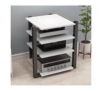 ZCXMNL Lecteur CD sur Support Multimédia AV À 2.3.4 Niveaux, Tour De Support Audio Stéréo, Stockage for Composant De Divertissement, Cadre en Acier Épaissi, Support/Armoire De Composants(White,H90cm)