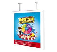 ZCXMNL Panneau Publicitaire Extérieur À LED, Caisson Lumineux Suspendu Double Face Ultra-Fin avec Système De Changement d'image Magnétique, Idéal for Les Banques(White+Silver,80x120cm)