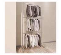 ZCXMNL Porte-vêtements en Métal À Trois Niveaux, Porte-Manteau Portable en Métal, Organisateur De Magasin De Vêtements, Présentoir De Chambre À Coucher, Salon, Tringle À Vêtements(150x200cm)