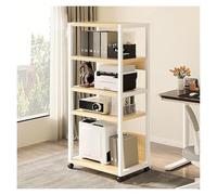 ZCXMNL Support Audio Mobile À 2/3/4/5 Niveaux, Supports De Composants AV, Rack, Armoires Stéréo Tour, avec Roues Audio-vidéo for Réunion, Salon, Salle D'enregistrement(Natural,51X30x136cm)