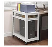 ZCXMNL Support Audio Mobile for Multimédia AV, avec Lecteur De Roue, Armoire À Étagères Multifonctions Au Sol, Rangement Ouvert Réglable, for Lecteurs DVD, Console Jeu TV Box(White,60x40x80cm)