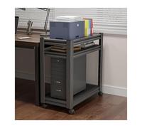 ZCXMNL Support Audio Mobile for Multimédia AV, avec Lecteur De Roue, Armoire À Étagères Multifonctions Au Sol, Rangement Ouvert Réglable, for Lecteurs DVD, Console Jeu TV Box(Black,60x40x103cm)