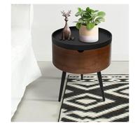 ZCXMNL Table Basse en Bois, De Chevet, Ensemble 2 Petites Tables D'appoint Rondes avec Boîte Rangement, Augmentent l'espace for Le Salon, La Chambre À Coucher(A-38X43.5CM)
