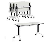 ZCXMNL Table De Conférence Pliante avec Roues Verrouillables, Bureau Réunion Mobile Rabattable Permettant D'économiser du Temps for La Salle Classe(2PCS,160x40x75cm)
