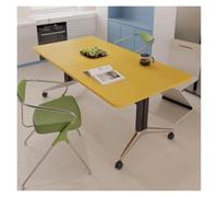 ZCXMNL Table De Formation Pliable avec Roues Verrouillables, Tables Réunion en Bois, Salle Conférence Mobile Robuste for Classe, Séminaire Et Bureau À Domicile(Yellow,160x80x75cm)