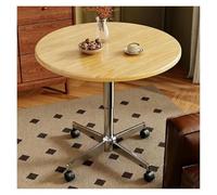 ZCXMNL Table De Salle De Repos X-Base avec roulettes, Table De Cocktail Ronde du Milieu du Siècle À Hauteur Réglable, Bureau Debout Mobile for Salle De Réunion De Bureau(Natural,60cm/23.6in)