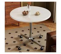 ZCXMNL Table De Salle De Repos X-Base avec roulettes, Table De Cocktail Ronde du Milieu du Siècle À Hauteur Réglable, Bureau Debout Mobile for Salle De Réunion De Bureau(White,80cm/31.5in)
