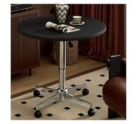ZCXMNL Table De Salle De Repos X-Base avec roulettes, Table De Cocktail Ronde du Milieu du Siècle À Hauteur Réglable, Bureau Debout Mobile for Salle De Réunion De Bureau(Black,70cm/27.6in)