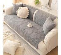 ZCXRYFL 1 2 3 Places Housse De Canapé d'angle en Peluche avec/sans Accoudoir Super Doux Et Chaud RevêTement Protege Canapé MagnéTique Cuir/Bois Universelle Couvre/Jeté De Canapé(90X120cm,Grey)
