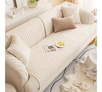 ZCXRYFL 1 2 3 Places Housse De Canapé d'angle en Peluche avec/sans Accoudoir Super Doux Et Chaud RevêTement Protege Canapé MagnéTique Cuir/Bois Universelle Couvre/Jeté De Canapé(90X160cm,White 5)