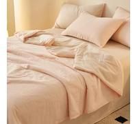 ZCXRYFL Couette Fine Courtepointe D'éTé Et FraîChe éDredon LéGer pour Climatisation Portable Duvet, Coton Doux, sans Pression, pour Canicule, AméLiore Le Sommeil, Lavable(200X230cm,Pink)