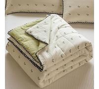 ZCXRYFL Couette FraîChe D'éTé éDredon LéGèRe Cooling Summer Duvet, Coton,AéRéE Respirante, pour Saisons Chaudes Canicule, AméLiore Le Sommeil, pour Chambre éTudiant(180X200cm,Green)