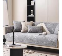 ZCXRYFL Couverture De Canapé Aimanté Housses Coussin De Canapé d'angle AntidéRapant 1 2 3 4 Places Revetement Protecteur De Canapé en Chenille avec Accoudoirs pour Cuir/Bois/Tissu(110X210cm,Grey)