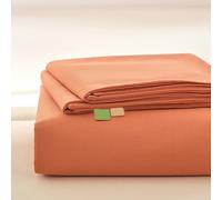 ZCXRYFL Drap en Coton Doux Literie De Lit 1~2 Personne Linge De Lit LéGèRe Et Respirable Couverture pour Matelas Draps DéCoratifs, Durable, Lavable, pour Toutes Saisons(230x245cm,Orange 2)
