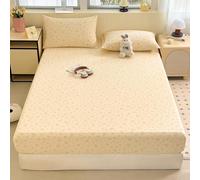 ZCXRYFL Drap Housse Chambre à Coucher Housse De Matelas Coton Pur Bonnet Jusqu’à 30 Cm, Single Double King Fitted Sheet, pour Chambre De BéBé Et RéSidence éTudiante, Lavable(90x200cm,D)