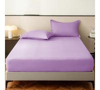 ZCXRYFL Drap Housse Douce Bonnet 30 Cm Extra Profond pour 1~2 Personnes Lits Couvre-Lit Housse De Protection pour Matelas De 5 à 30 Cm D'éPaisseur, Coton, Lavable(198x203cm,Purple)