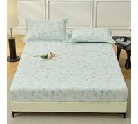 ZCXRYFL Drap-Housse Imprimé RéSidence éTudiante Housse De Protection Matelas en Coton Bonnet Jusqu’à 30 Cm, Single Double Fitted Sheet- Adapté Aux Animaux, LéGèRe Respirable(120x200cm,Green)