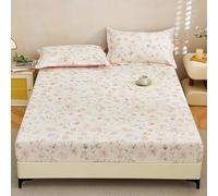 ZCXRYFL Drap-Housse Imprimé RéSidence éTudiante Housse De Protection Matelas en Coton Bonnet Jusqu’à 30 Cm, Single Double Fitted Sheet- Adapté Aux Animaux, LéGèRe Respirable(120x200cm,Beige)