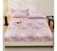 ZCXRYFL Drap-Housse Imprimé RéSidence éTudiante Housse De Protection Matelas en Coton Bonnet Jusqu’à 30 Cm, Single Double Fitted Sheet- Adapté Aux Animaux, LéGèRe Respirable(2XPillowcase：48X74cm,K)