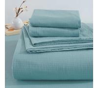 ZCXRYFL Drap Plat Fin Et Loisir- Linge De Lit en Coton Doux pour Lits Simples Et Doubles Et King-Size Couverture DéCorative pour Matelas Parure De Lit, LéGer Respirant, Lavable(240x230cm,Blue 3)