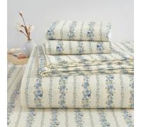 ZCXRYFL Drap Plat Fin Et Loisir- Linge De Lit en Coton Doux pour Lits Simples Et Doubles Et King-Size Couverture DéCorative pour Matelas Parure De Lit, LéGer Respirant, Lavable(200x230cm,Blue 2)