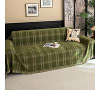 ZCXRYFL Grand Plaid Doux Couverture Et Polyvalent pour Canapé 1 2 3 4 Places Housse De Canapé Chenille RéVersible De Canapé d'angle pour Familles avec Chiens Et Chats(180X300cm,Green)