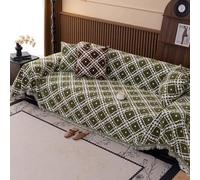 ZCXRYFL Housse De Canapé Angle De Luxe 1 2 3 4 Places Couvre De Canapé Chenille Jeté De Canapé RéVersible en Jacquard Noir Serviette De Canapé d'angle en Forme De L U pour ChâLe Lit(180X340cm,Green)