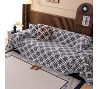 ZCXRYFL Housse De Canapé Angle De Luxe 1 2 3 4 Places Couvre De Canapé Chenille Jeté De Canapé RéVersible en Jacquard Noir Serviette De Canapé d'angle en Forme De L U pour ChâLe Lit(180X300cm,Grey)