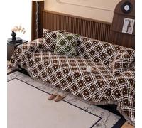 ZCXRYFL Housse De Canapé Angle De Luxe 1 2 3 4 Places Couvre De Canapé Chenille Jeté De Canapé RéVersible en Jacquard Noir Serviette De Canapé d'angle en Forme De L U pour ChâLe Lit(180X360cm,Coffee)