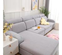 ZCXRYFL Housse De Canapé Jacquard 1 2 3 4 Places Couvre De Coussin De SièGe De Canapé Protege De Dossier/Assise De Canapé, Fixation par Bande éLastique(Back Cover- L: 85-100cm- W: 45-65cm,Gray)