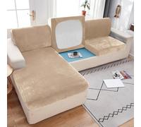 ZCXRYFL Housse De Coussin De Canapé De SièGe Extensible d'angle 3 2 4 1 Places Housses De Coussin De Remplacement en Velours pour Coussin/Dossier Individuel(Chaise Cover: L: 140-185cm- W: 85-95cm,C)