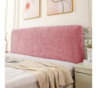 ZCXRYFL Housse de tête de lit Haut de Gamme, Housses pour têtes de lit en Bois, Cuir ou Tissu, Housse de Protection de tête de lit Anti-poussière Extensible Chenille Confortable(140-160cm,Pink)