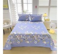 ZCXRYFL Linge De Lit 1~2 Personnes Draps Doux Et LéGers 100% Coton Drap Housse, Respirant, Facile d'entretien, Style Pastoral, Convient à Toutes Les Saisons(230x250cm,O)