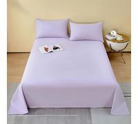 ZCXRYFL Linge De Lit 100% Coton Draps Doux Drap Plat pour Lit 1~2 Personnes Couverture DéCorative pour Matelas Couvre Lit pour Chambre Et HôTel, LéGer Respirant, Lavable(200x230cm,Purple 2)