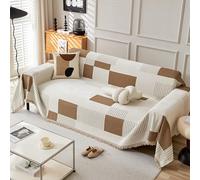ZCXRYFL Luxe Maison Plaids Ou Jeté De Canapé Housse De Canapé en Chenille 1 2 3 4 Places Serviette De Canapé Couverture De Canapé Polyvalente pour Chaise Et Lit, RéVersible A/B(180X230cm,Khaki)